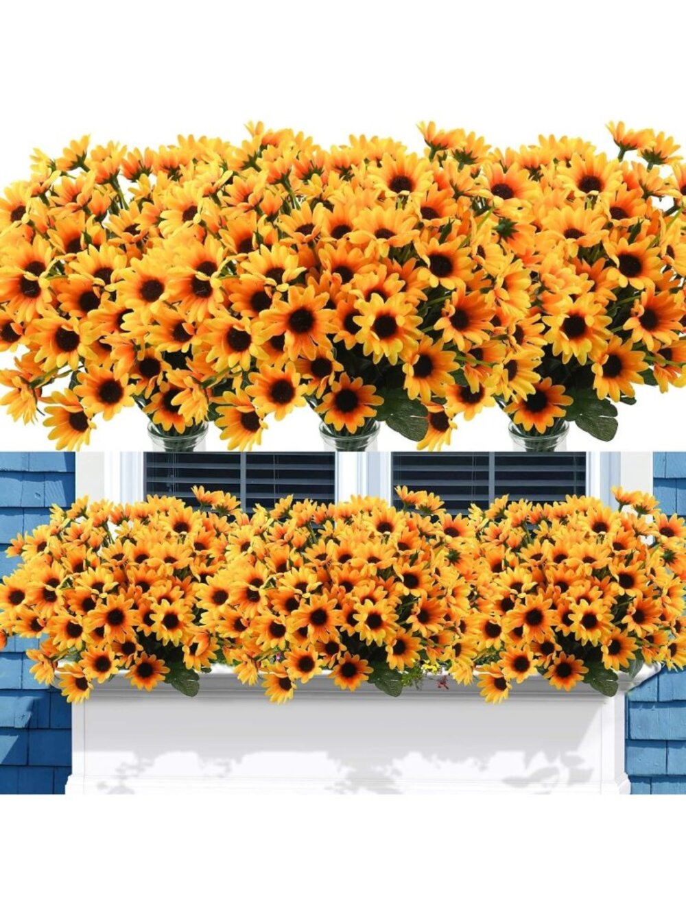 72 Bundles of Vibrant Sunflowers - Artificial Flowers for Outdoor Fall Decor
